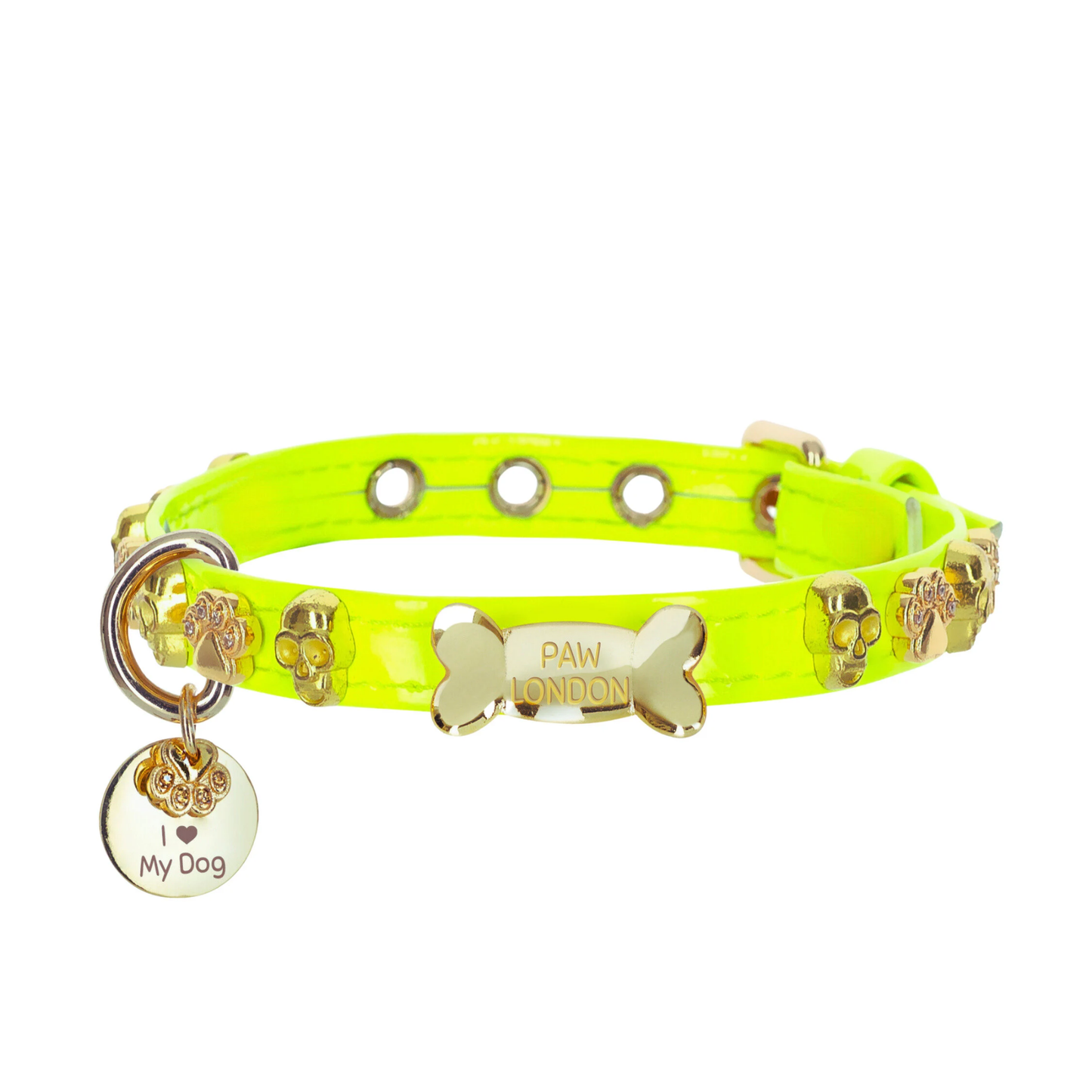 Skull Halloween Dog Collar | Neon Green 💀💀 PAW LONDON