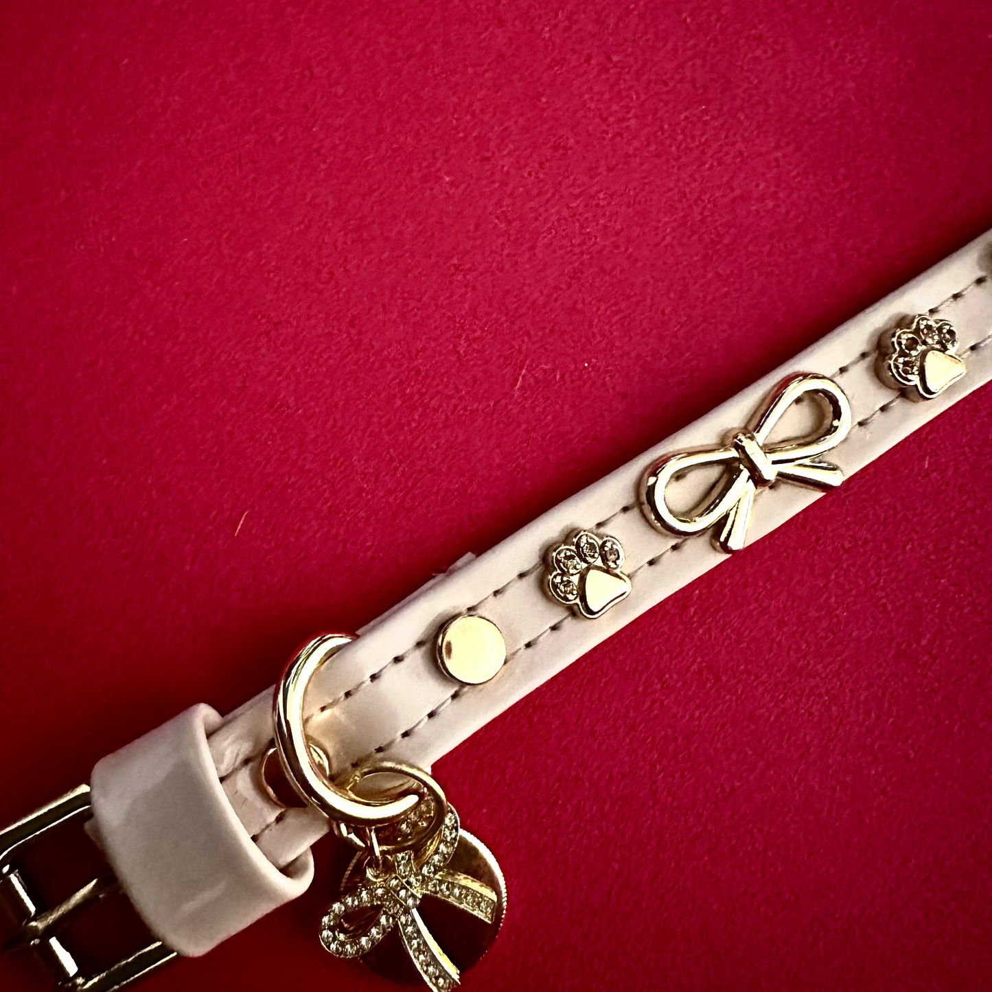Bow Bone Dog Collar | Pink 🎀 PAW LONDON