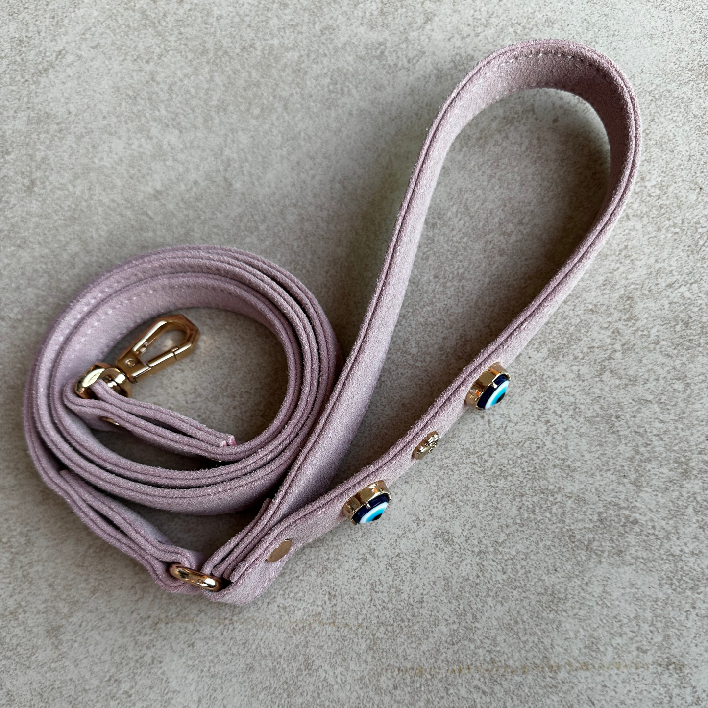 Suede Evil Eye Dog Lead | Pink 🧿 PAW LONDON