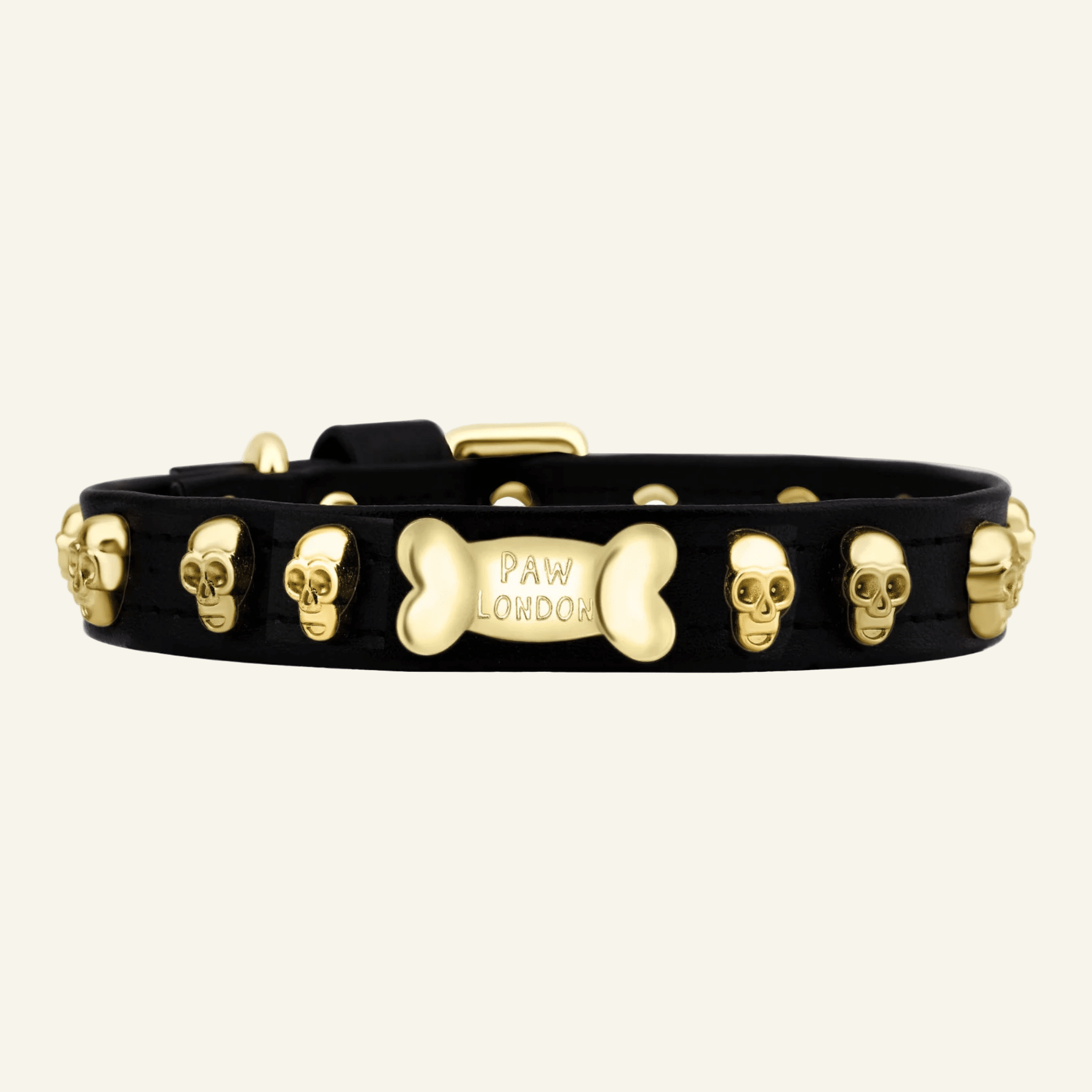 Pawlentino Rockstud Designer-Hundehalsband – Luxus in Rot – PAW LONDON