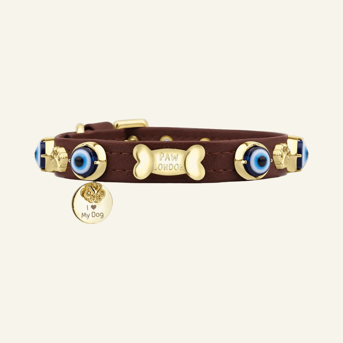 Hundehalsband mit bösem Blick, Schokolade 🧿