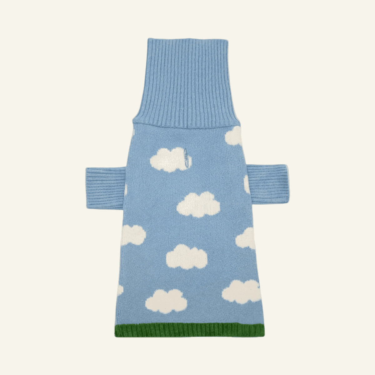 Weicher Hundepullover in Blau mit Wolkenmotiv ☁️