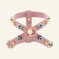Suede Evil Eye Dog Harness | Baby Pink - PAW LONDON