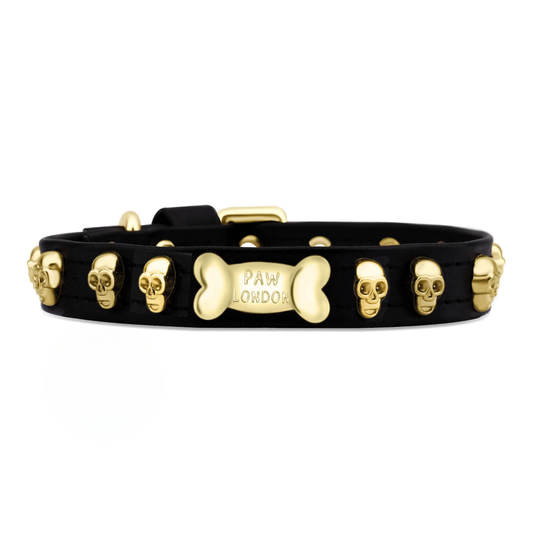 Skull Halloween Dog Collar | Black 💀💀 PAW LONDON