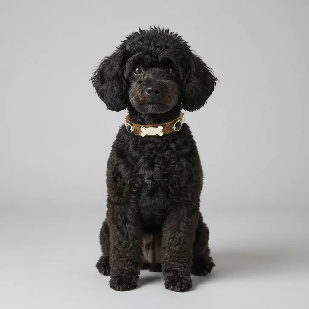 Leopardenschwarzes Swarovski-Hundehalsband 💎