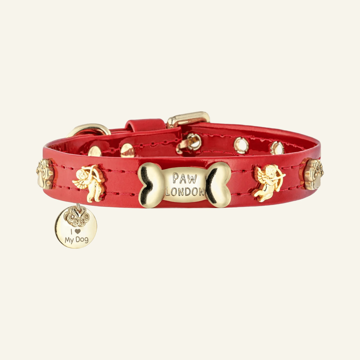 Cupid Gold Hundehalsband 🏹 | ROT