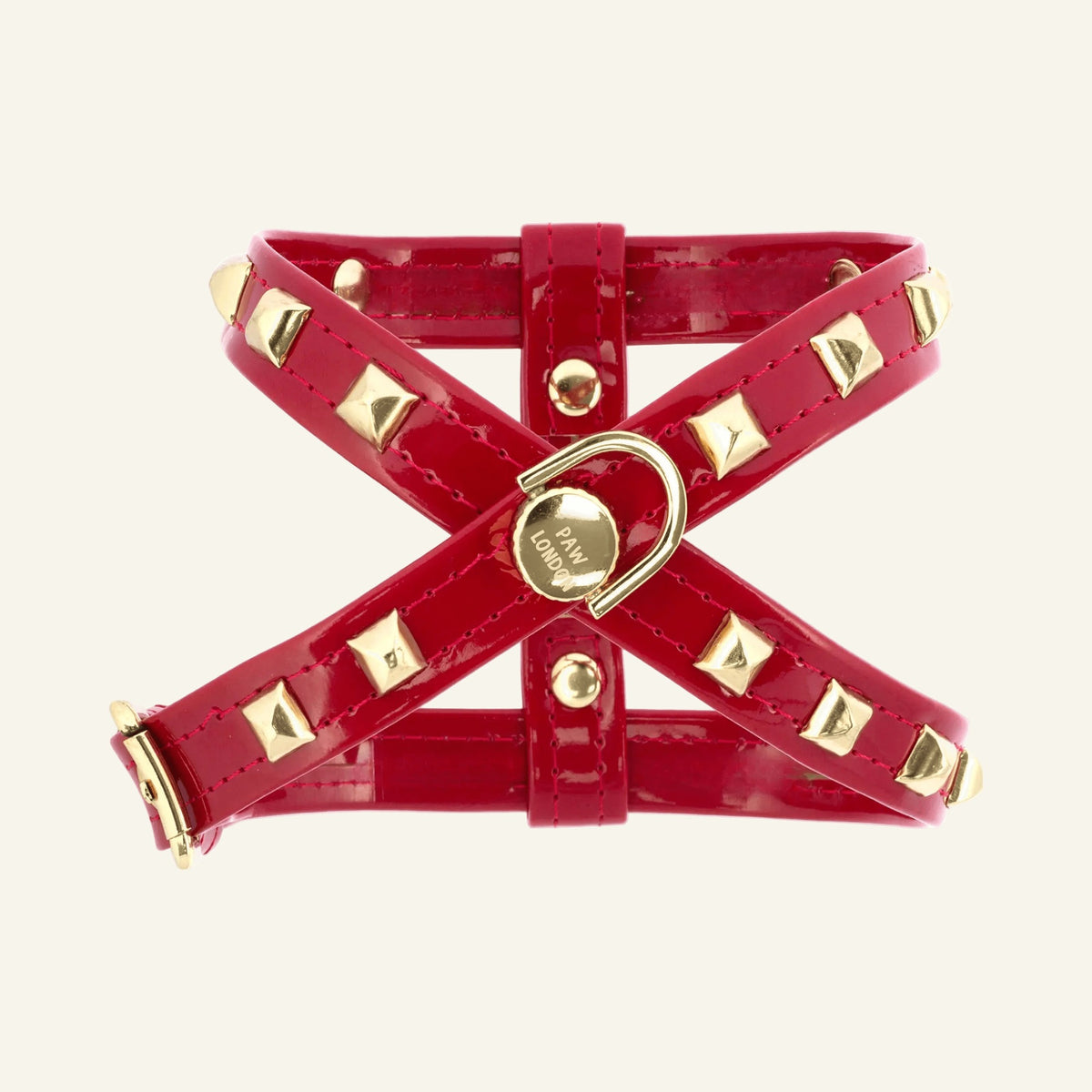 Pawlentino Rockstud Hundegeschirr 🪨 | Rot