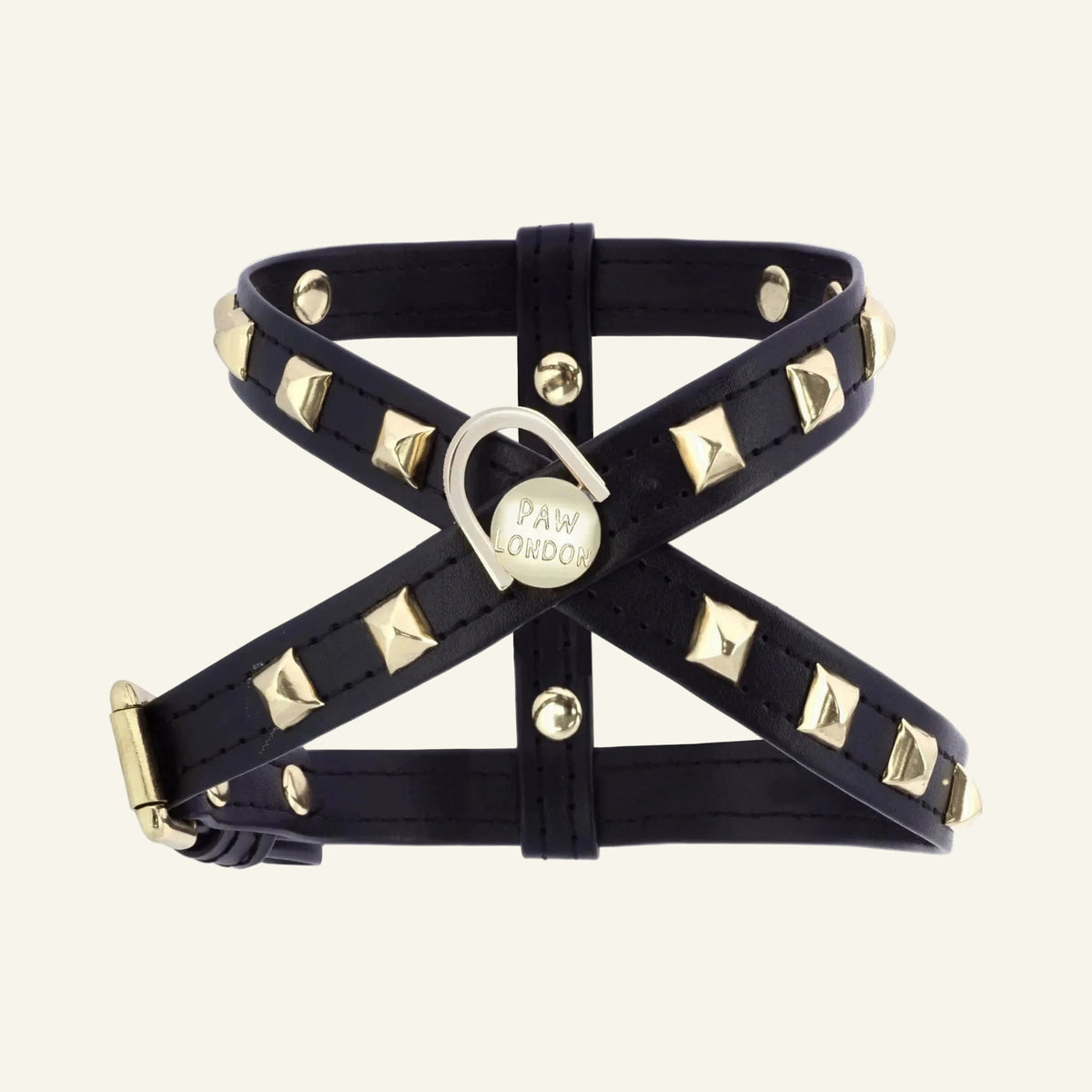 Pawlentino Rockstud Schwarzes Hundegeschirr 🪨