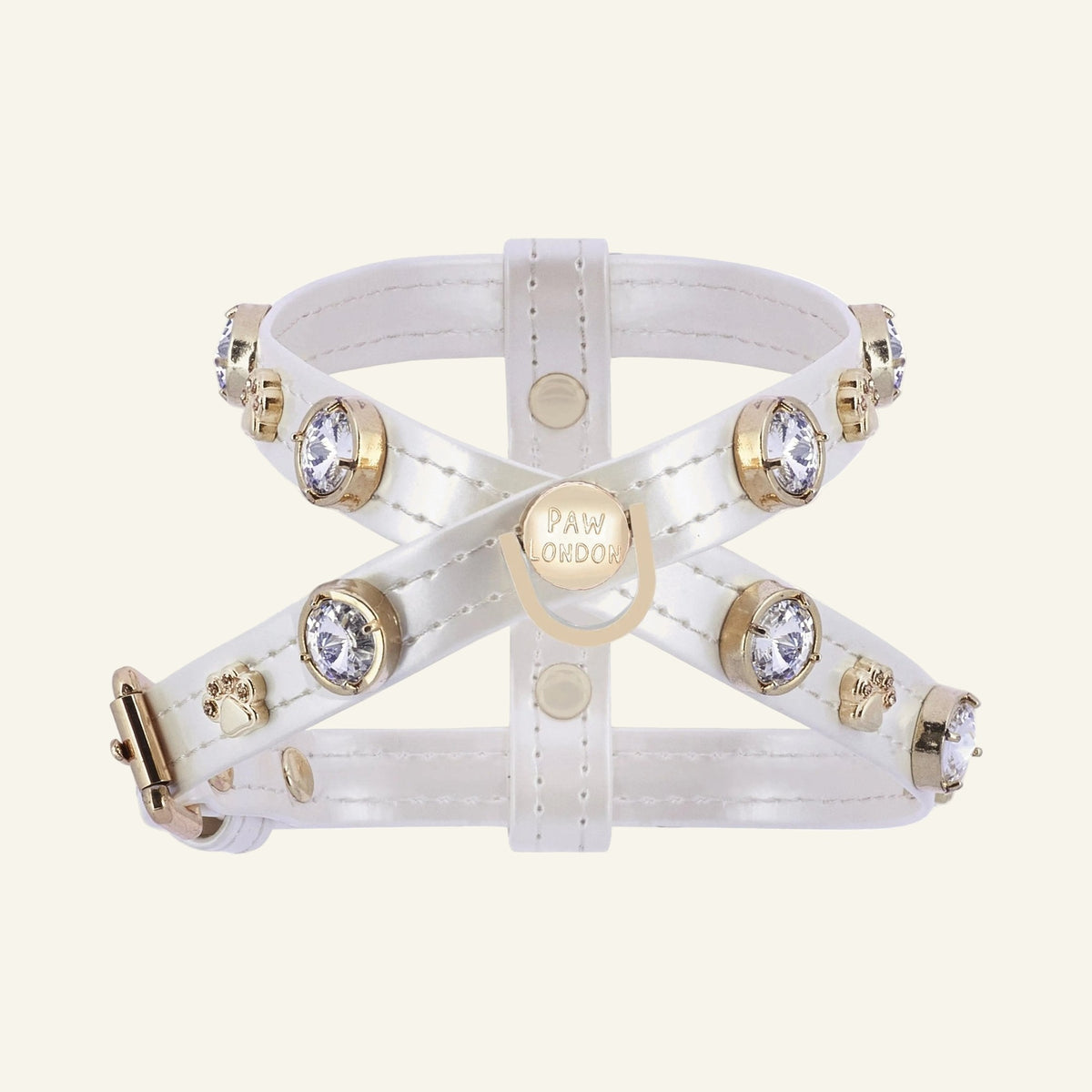 Lily Swarovski glänzend weißes Hundegeschirr 💎