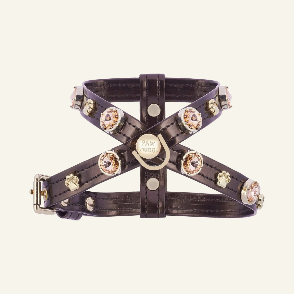 Espresso Swarovski® Dog Harness | Brown - PAW LONDON