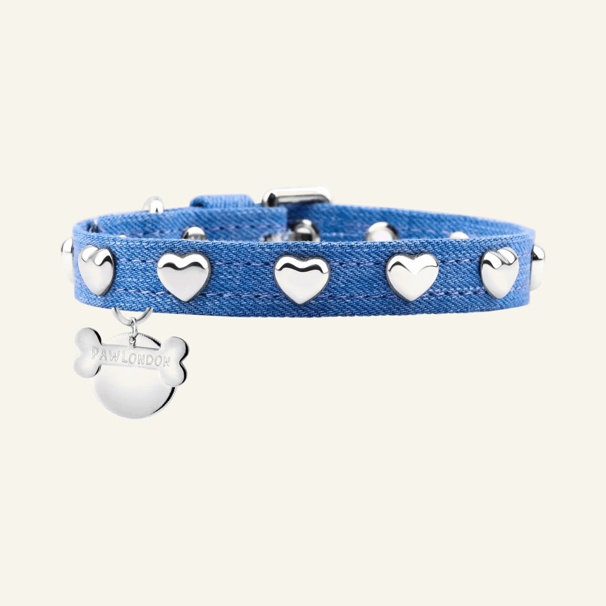 Lovefool Denim Dog Collar | Ice