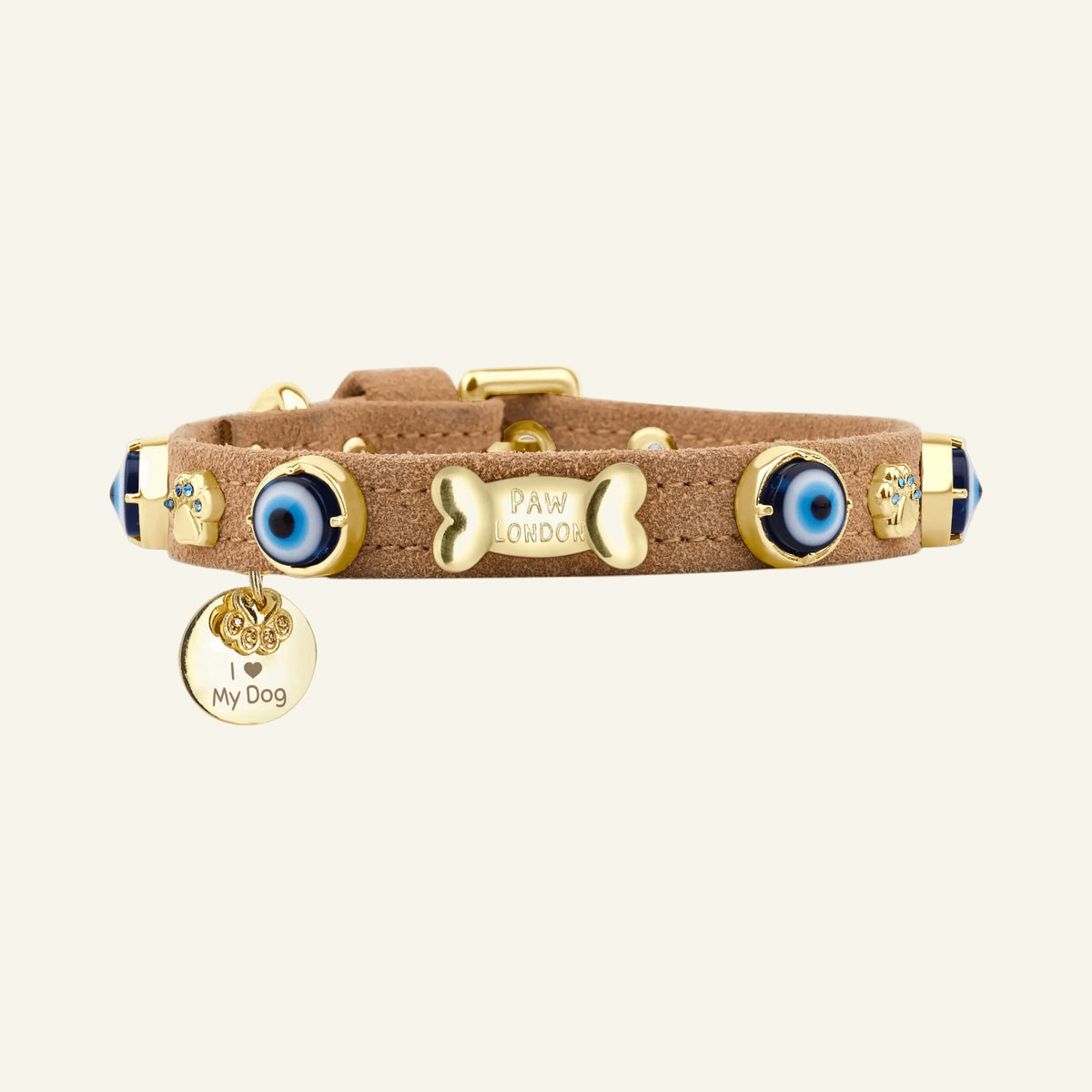 Hundehalsband Wildleder Böser Blick | Cinnamon ⚜️