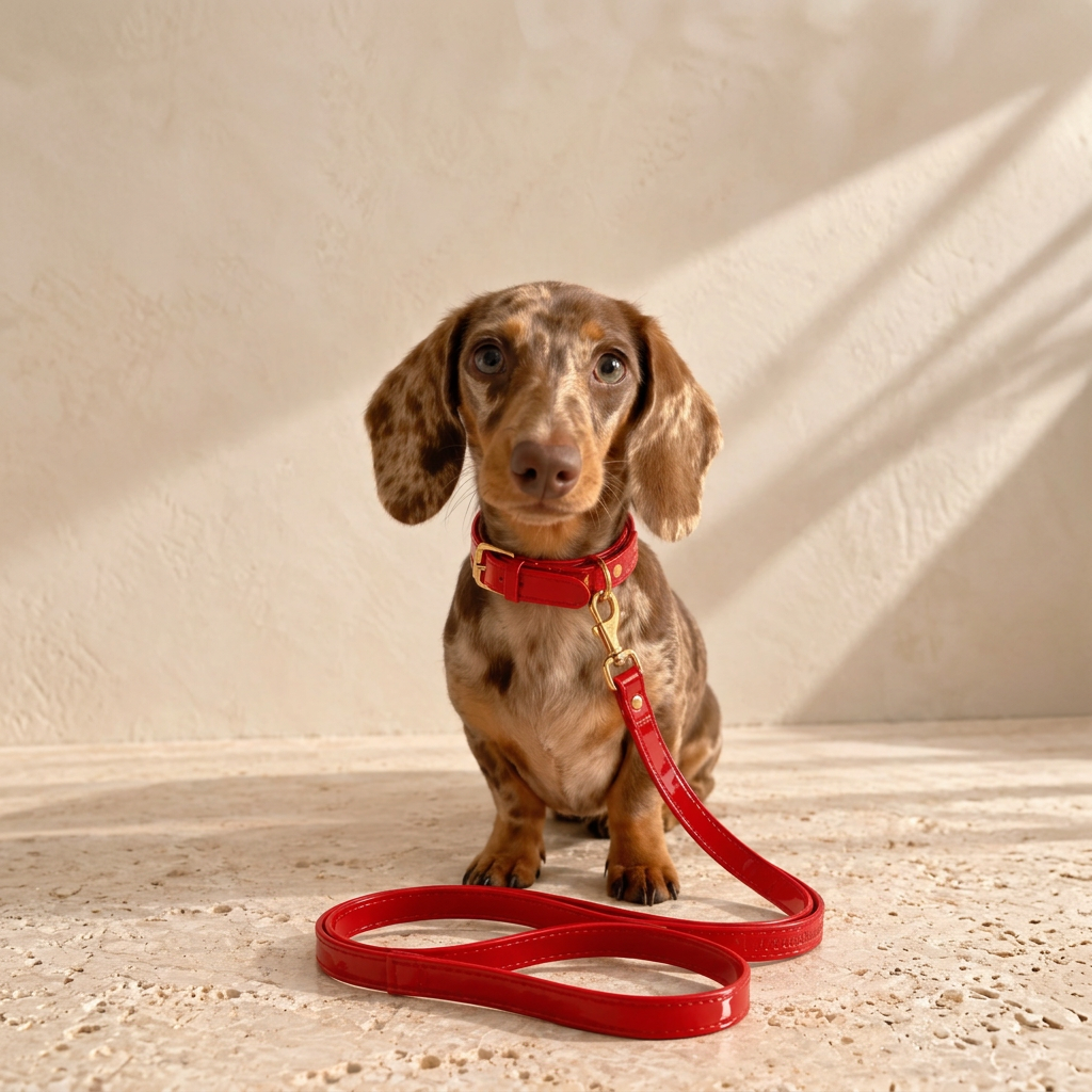 Basic Light Dog Collar | Red Glossy