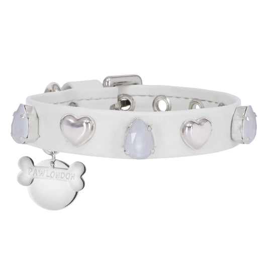 Bianca White Swarovski Dog Collar PAW LONDON