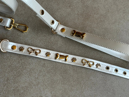 Bow Bone Dog Collar | Cream 🎀 PAW LONDON