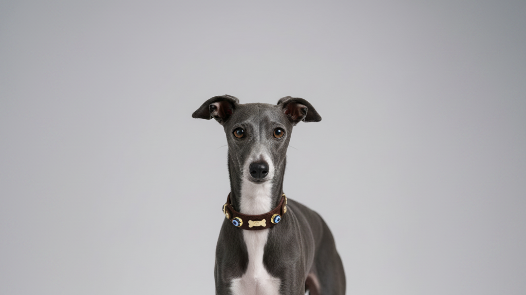 Suede Evil Eye Hound Collar | Bitter Chocolate - PAW LONDON