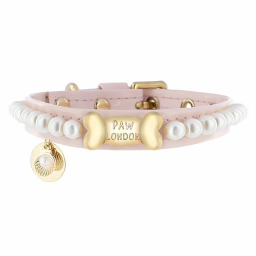 Soft Pink Dog Collar adorned with pearls