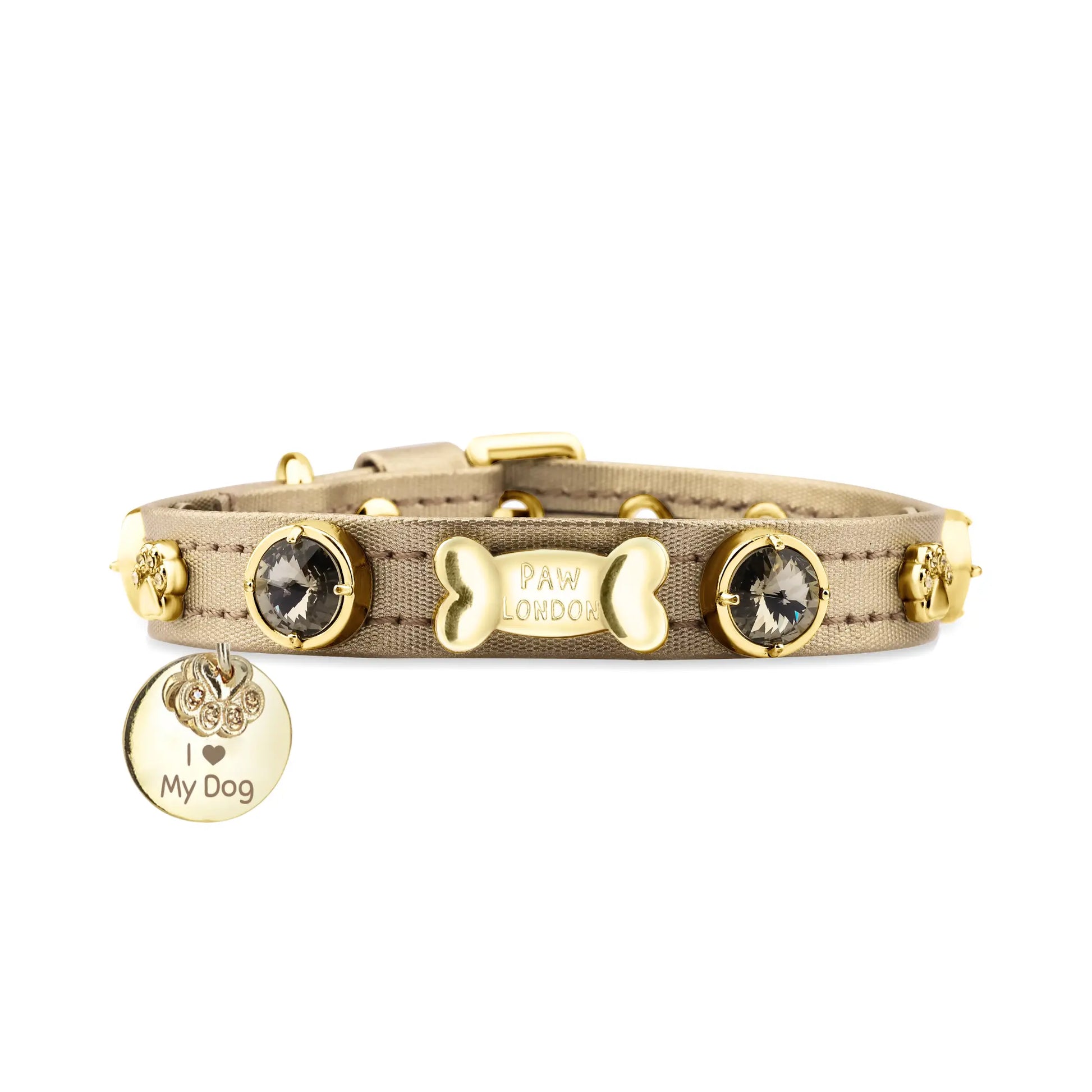 Elizabeth Gold Swarovski Dog Collar PAW LONDON