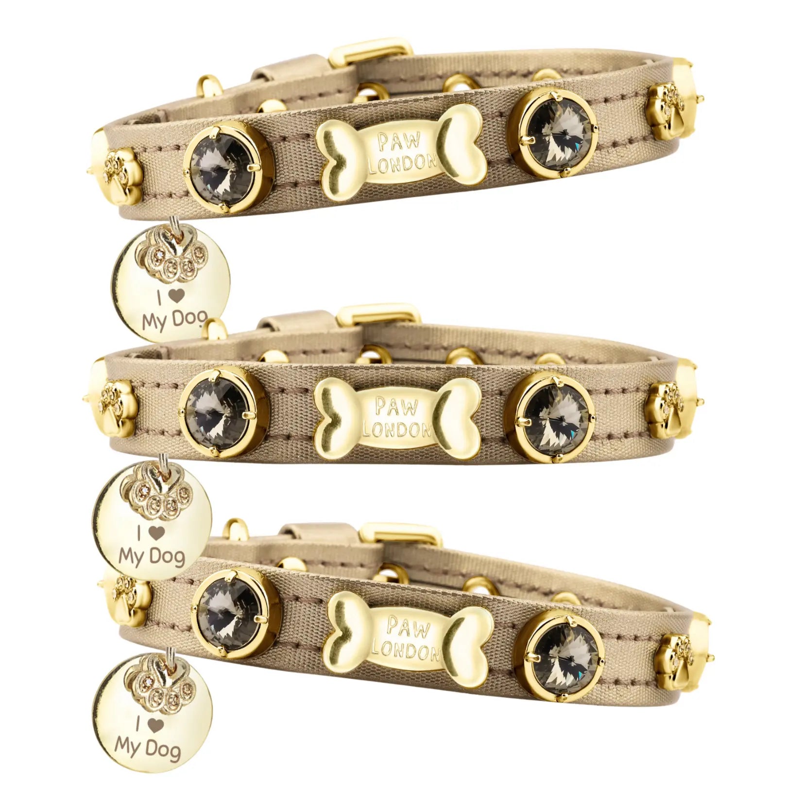 Elizabeth Gold Swarovski Dog Collar PAW LONDON