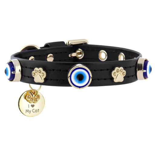 Evil Eye Cat Collar Black PAW LONDON