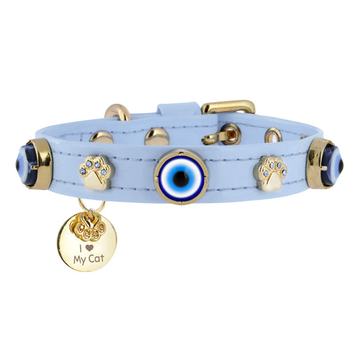 Evil Eye Cat Collar Blue PAW LONDON