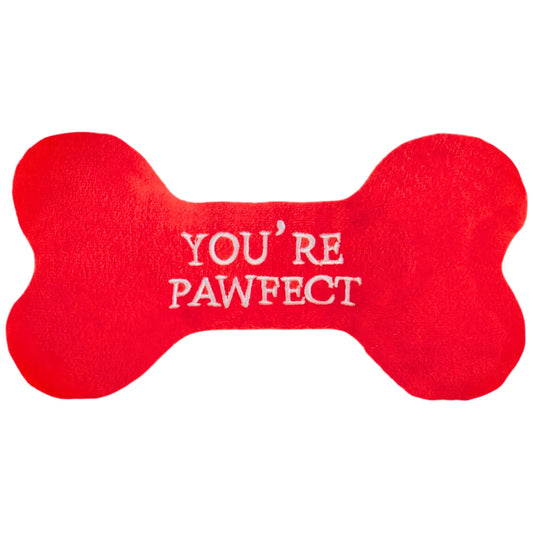 LOVE Bone Plush Dog Toy - You're Pawfect ❤️‍🔥 PAW LONDON
