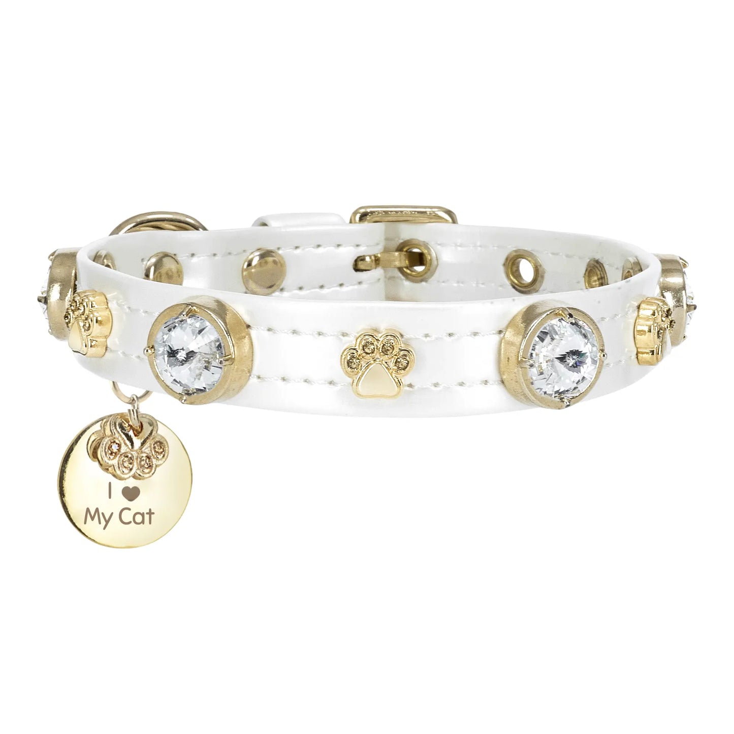 Lily Swarovski Glossy Cat Collar PAW LONDON