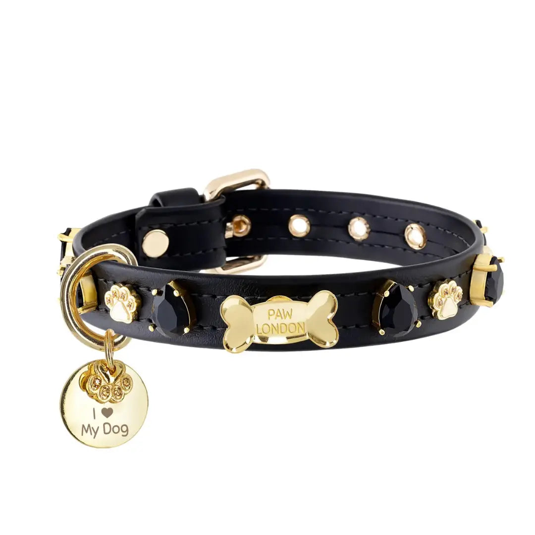 Noho Black Swarovski Dog Collar 💎 PAW LONDON