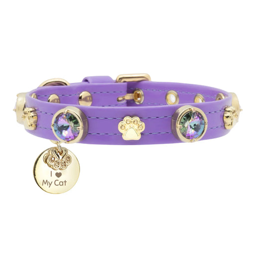Paradise Shine Swarovski Lilac Cat Collar PAW LONDON