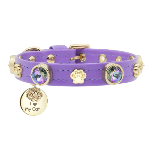 Paradise Shine Swarovski Lilac Cat Collar PAW LONDON