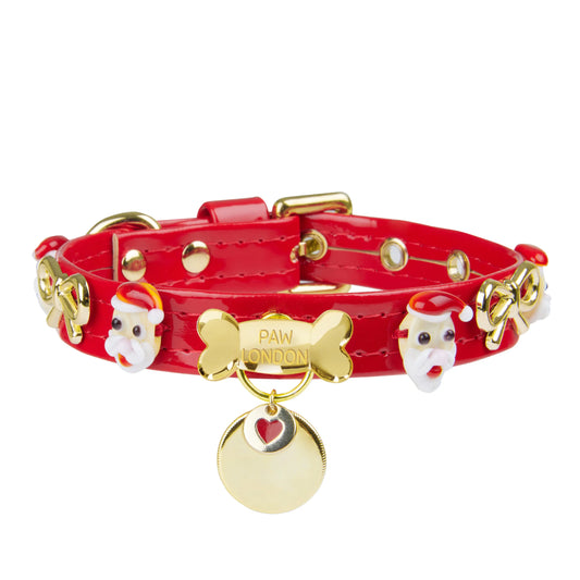 Santa Xmas Red Dog Collar PAW LONDON