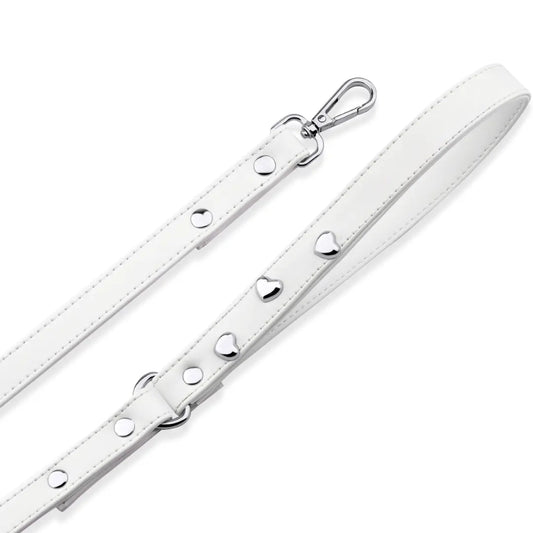 White love+rock Dog Lead  🐩 PAW LONDON
