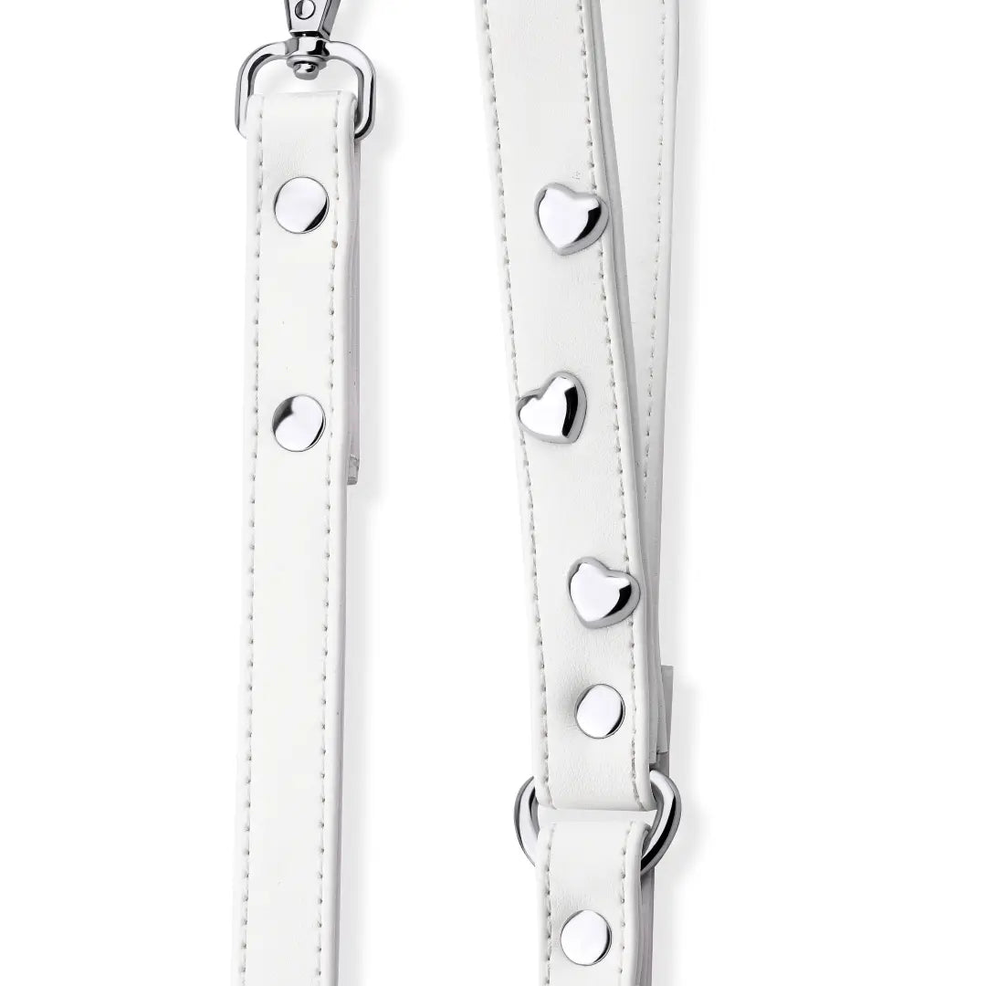 White love+rock Dog Lead  🐩 PAW LONDON