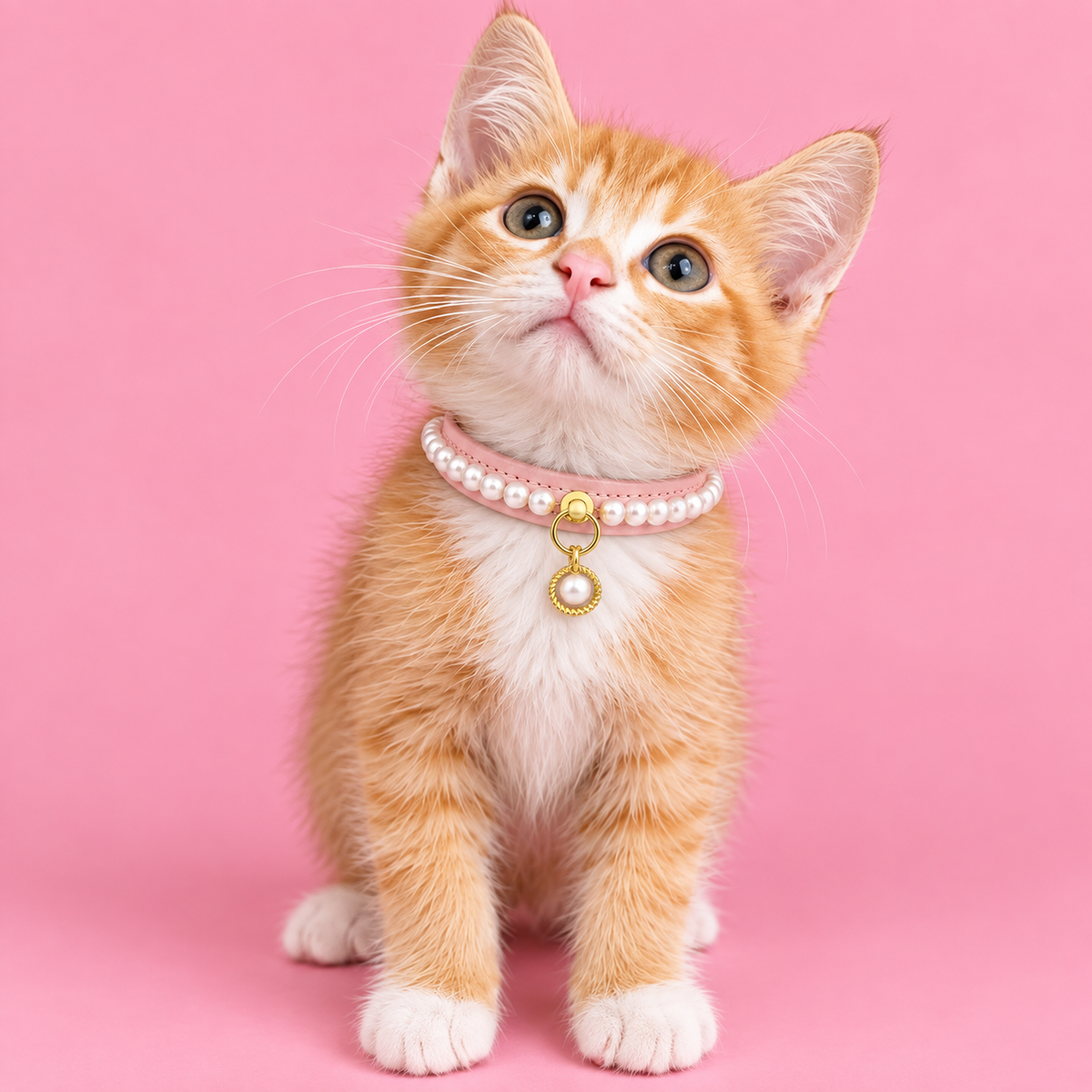 Diana Pearl Cat Collar | Soft Pink