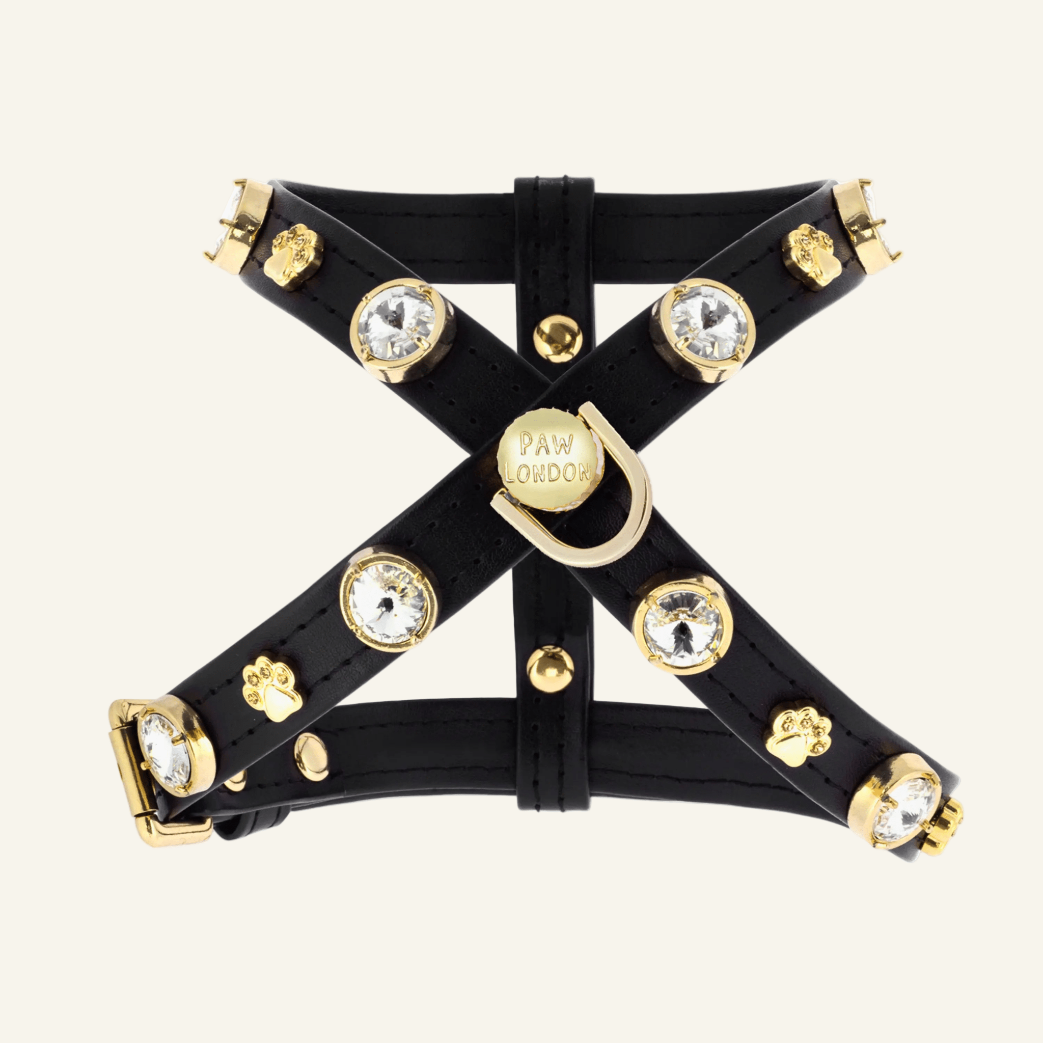 Alex Swarovski Black Dog Harness 💎 - PAW LONDON
