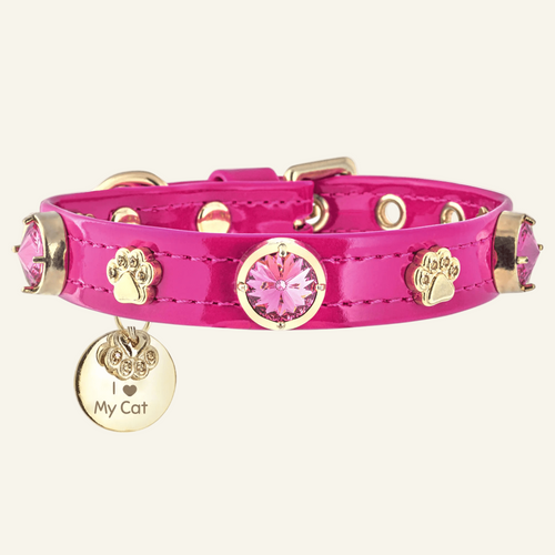 Alice Swarovski Hot Pink Cat Collar - PAW LONDON