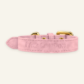 Basic Light dog collar in Blush Pink suede-textured vegan leather