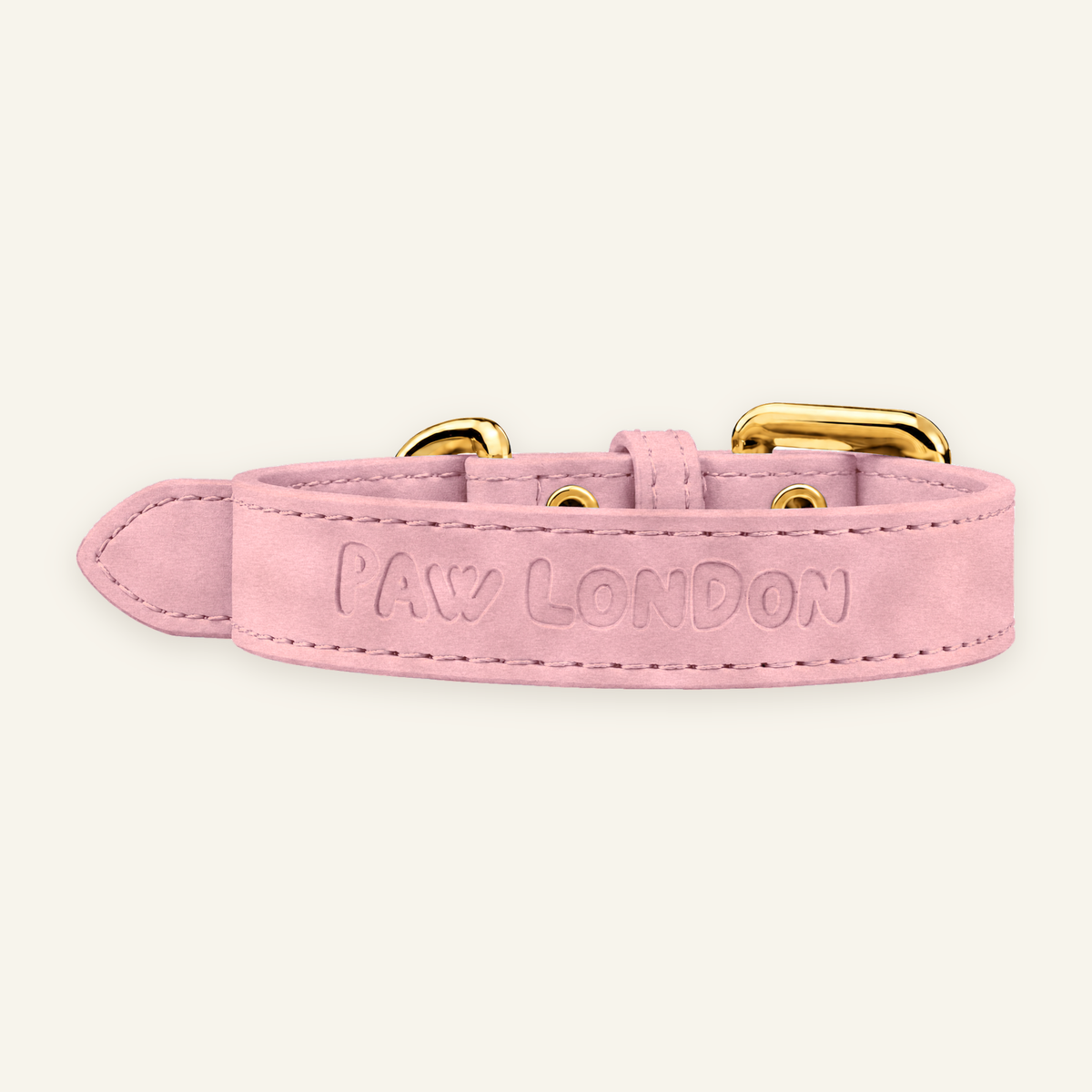 Basic Light dog collar in Blush Pink suede-textured vegan leather