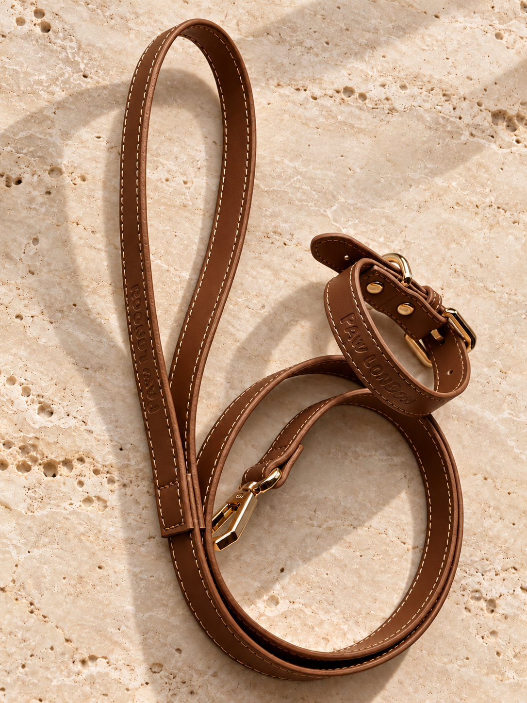 Basic Light Dog Collar | Brown Matte - PAW LONDON