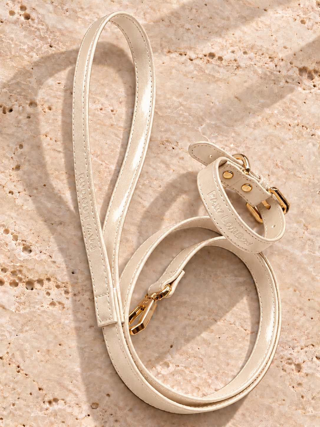 Basic Light Dog Collar | Cream - PAW LONDON