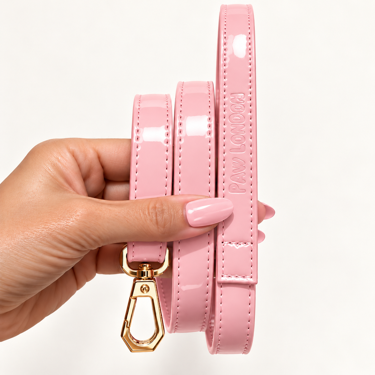 Basic Light Dog Leash | Soft Pink Glossy