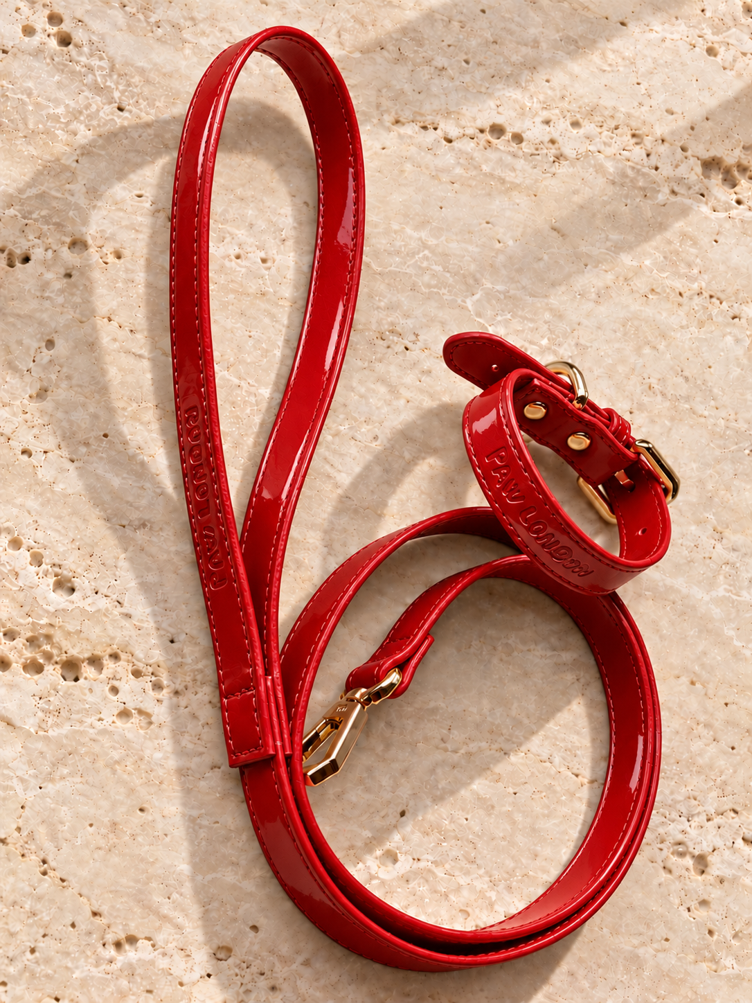 Basic Light Dog Collar | Red Glossy - PAW LONDON
