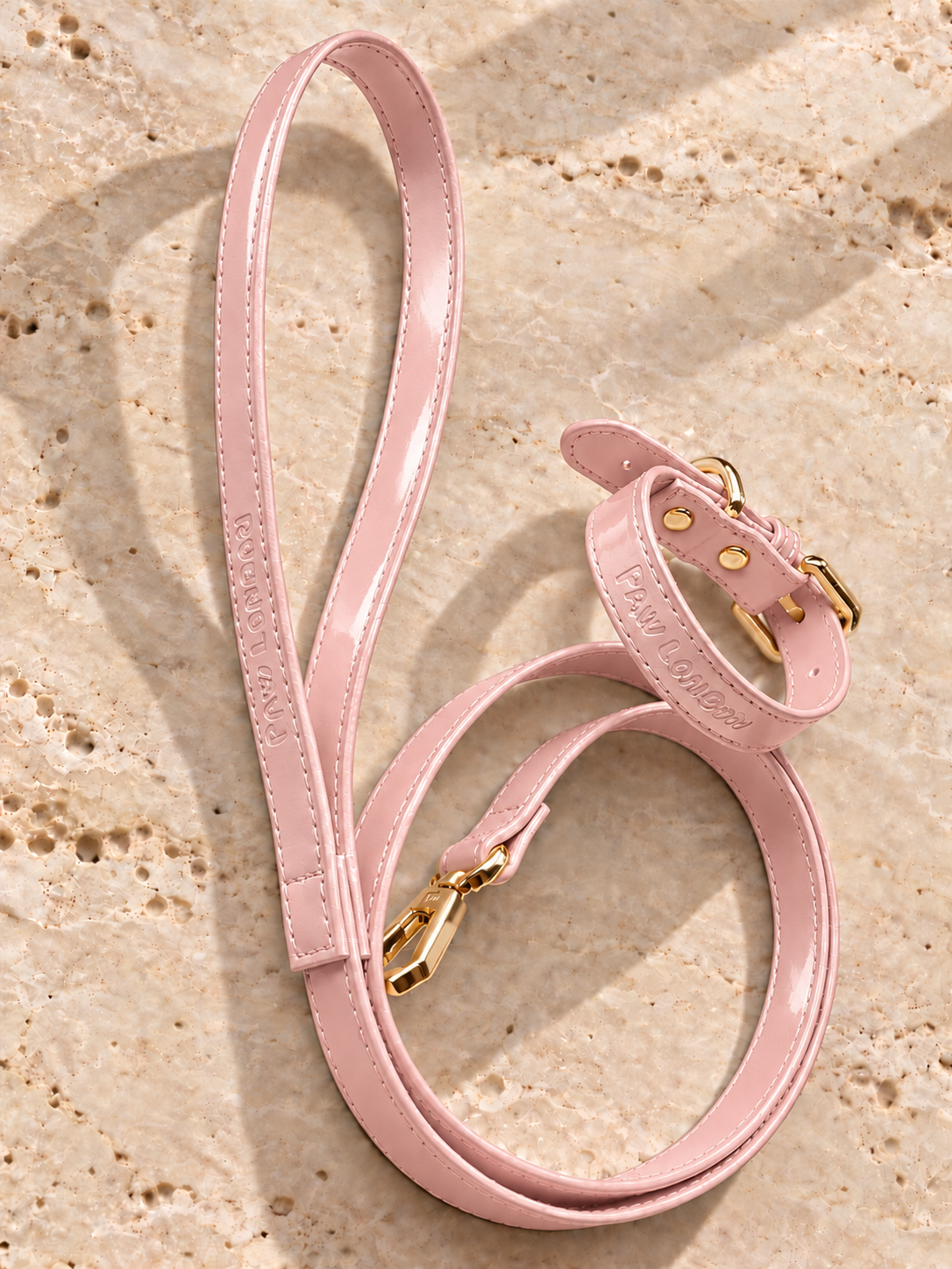 Basic Light Dog Collar | Soft Pink Glossy - PAW LONDON