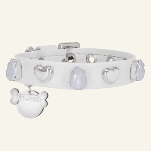 Bianca White Swarovski Dog Collar 💎 - PAW LONDON