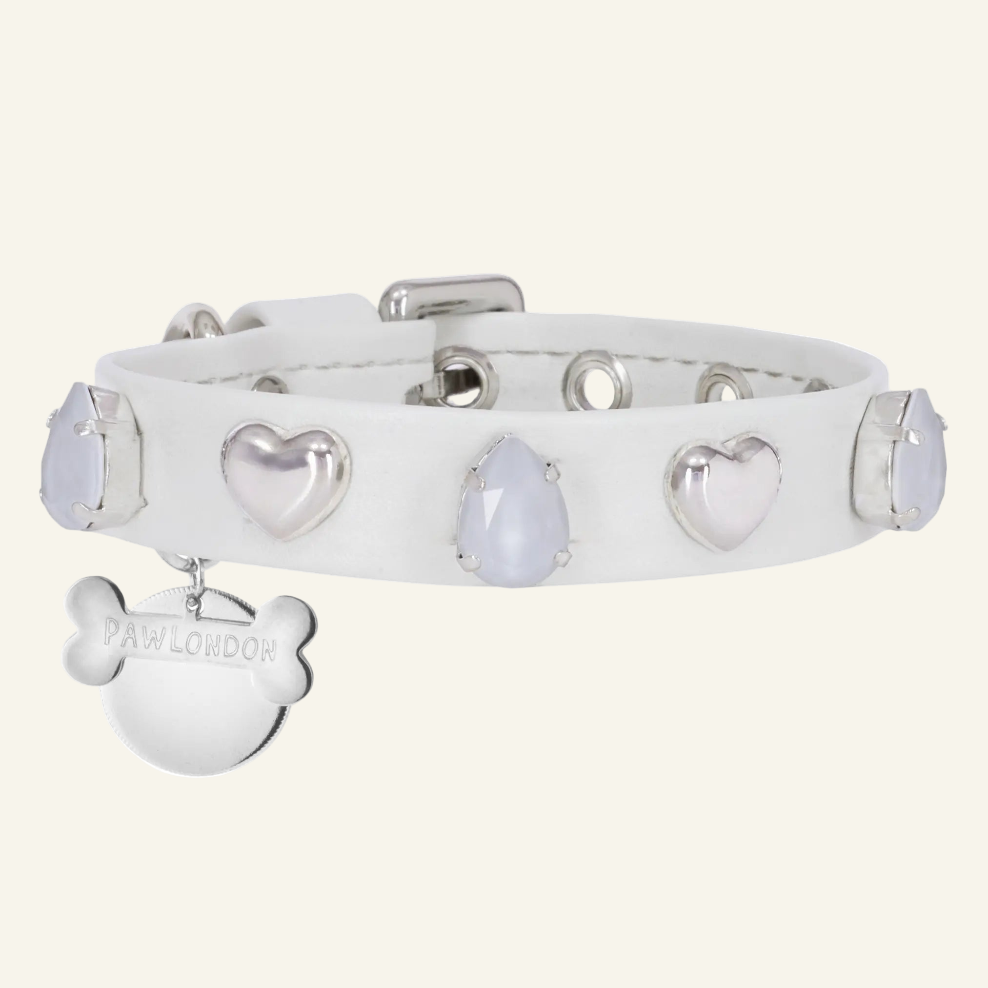 Bianca White Swarovski Dog Collar 💎 - PAW LONDON