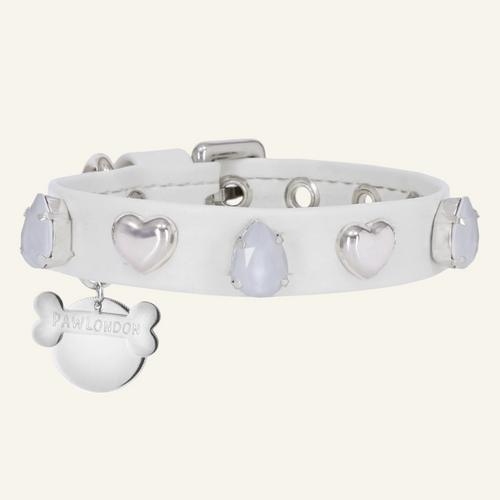 Bianca White Swarovski Dog Collar 💎 - PAW LONDON