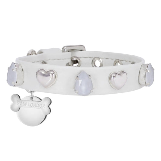 Bianca White Swarovski Dog Collar 💎 - PAW LONDON