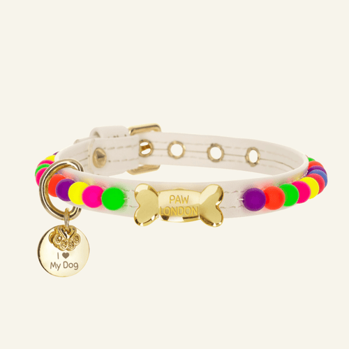 Bonibon Dog Collar | White 🎈 - PAW LONDON