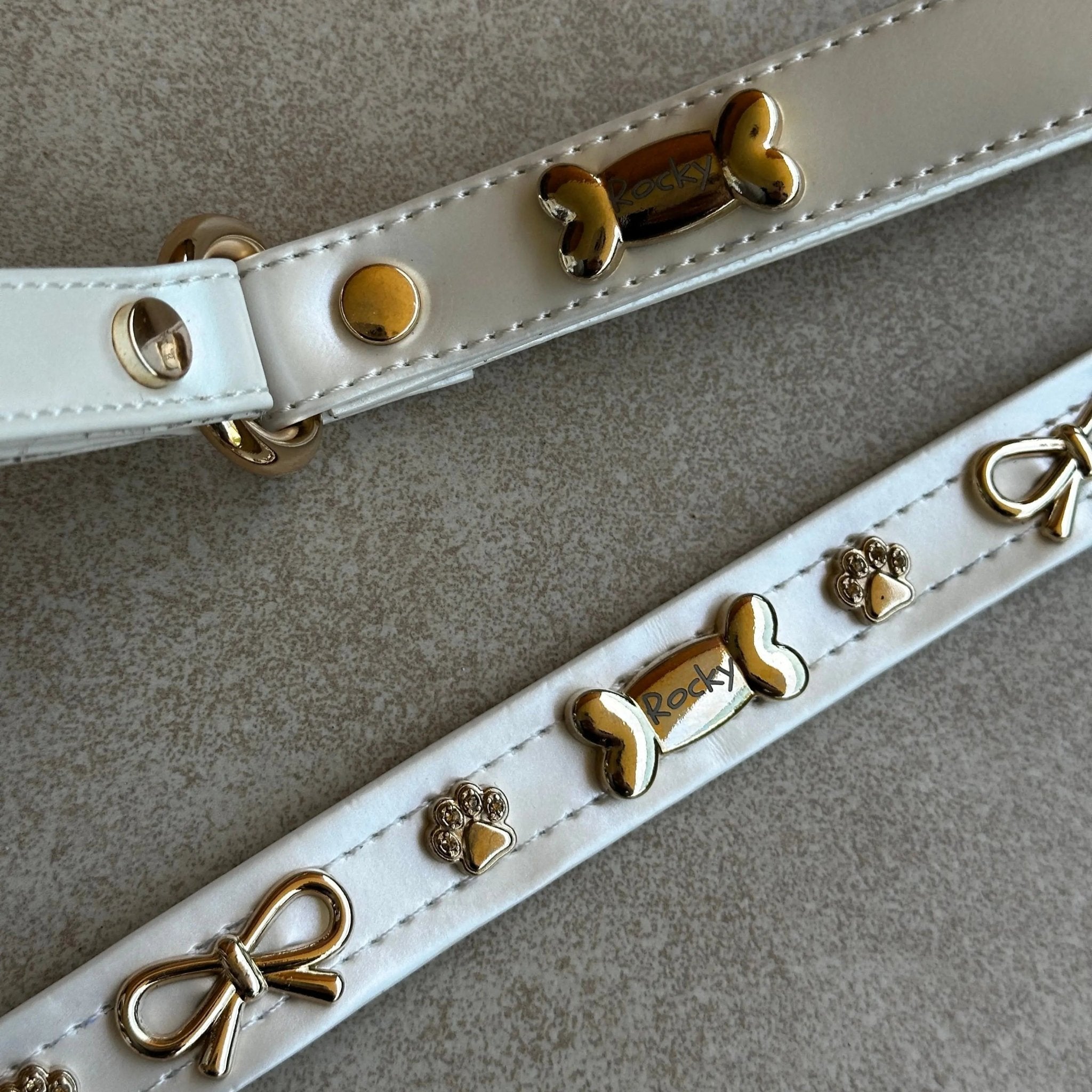 Bow Bone Dog Collar | Cream 🎀 - PAW LONDON