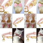 Bow Bone Dog Collar | Pink 🎀 - PAW LONDON